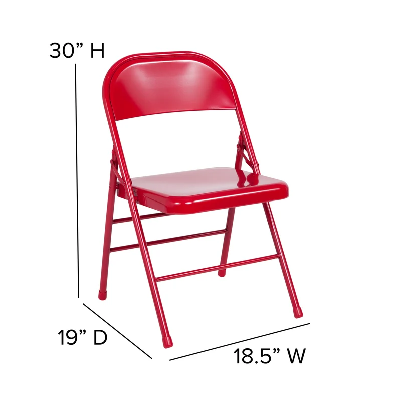 2 Pack Home & Office Portable Party Events Steel Metal Folding Chair