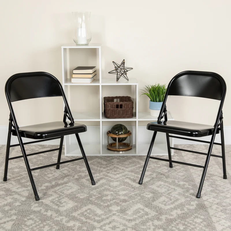 2 Pack Home & Office Portable Party Events Steel Metal Folding Chair