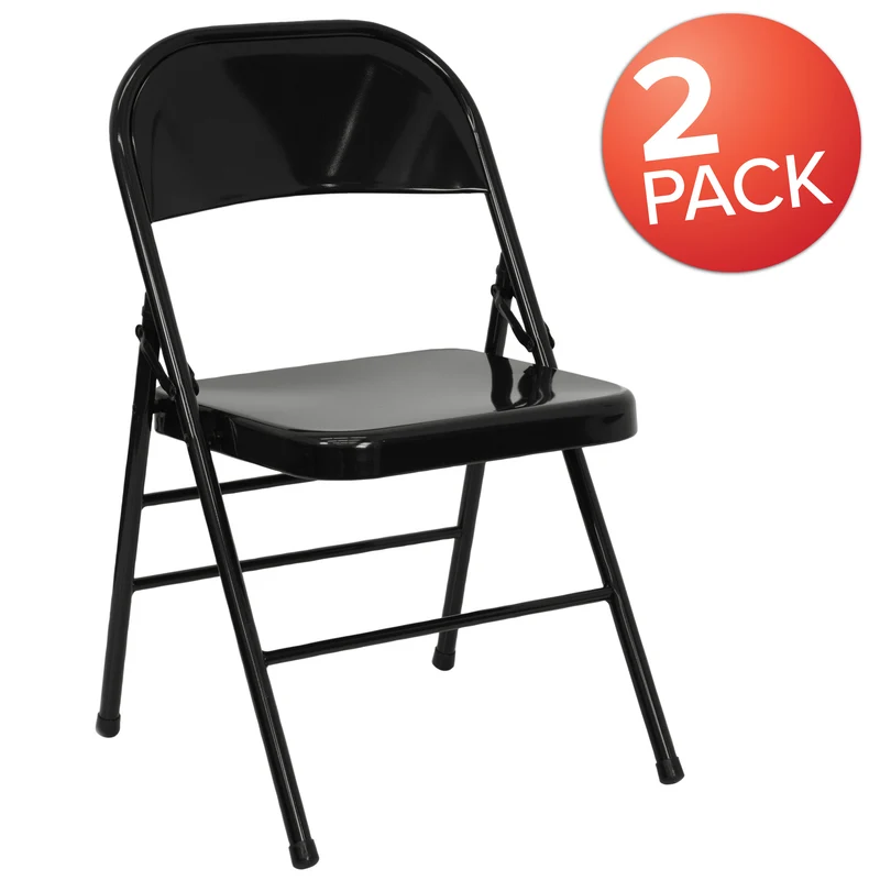 2 Pack Home & Office Portable Party Events Steel Metal Folding Chair