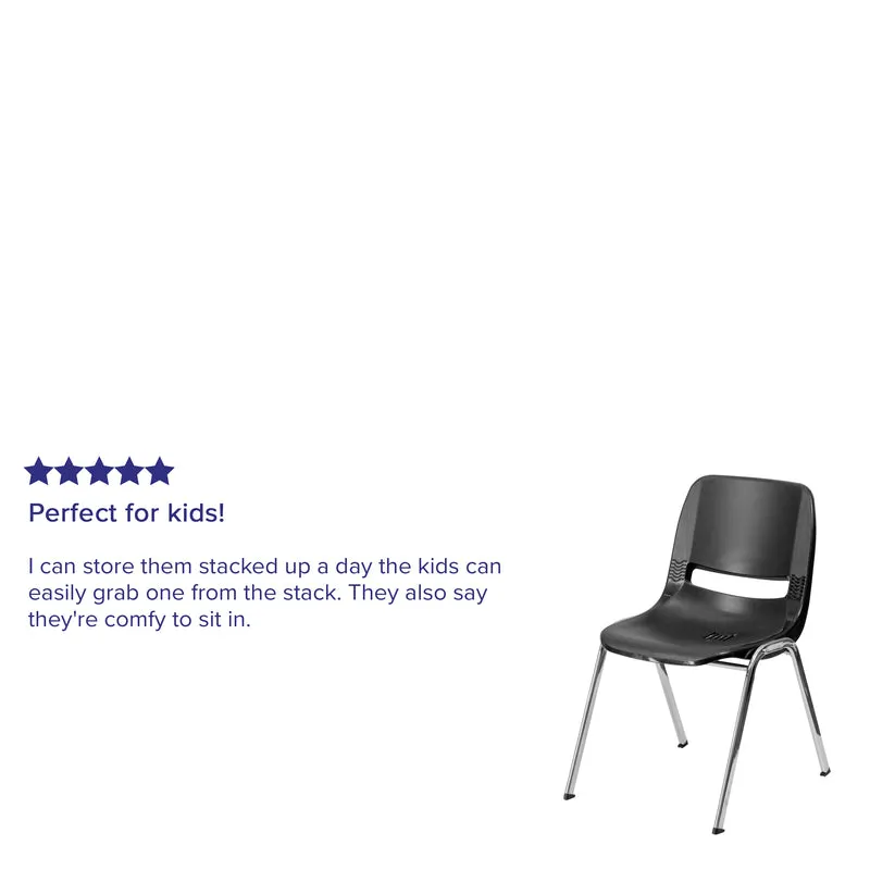 Ergonomic Kid's Shell Stack Chair - 14" Seat Daycare Home School
