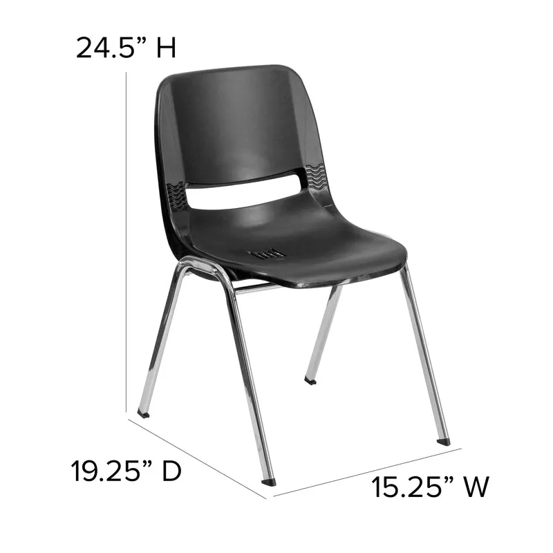 Ergonomic Kid's Shell Stack Chair - 14" Seat Daycare Home School