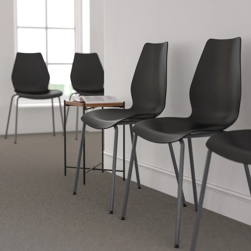Multipurpose Home Office Stack Chair with Lumbar Support