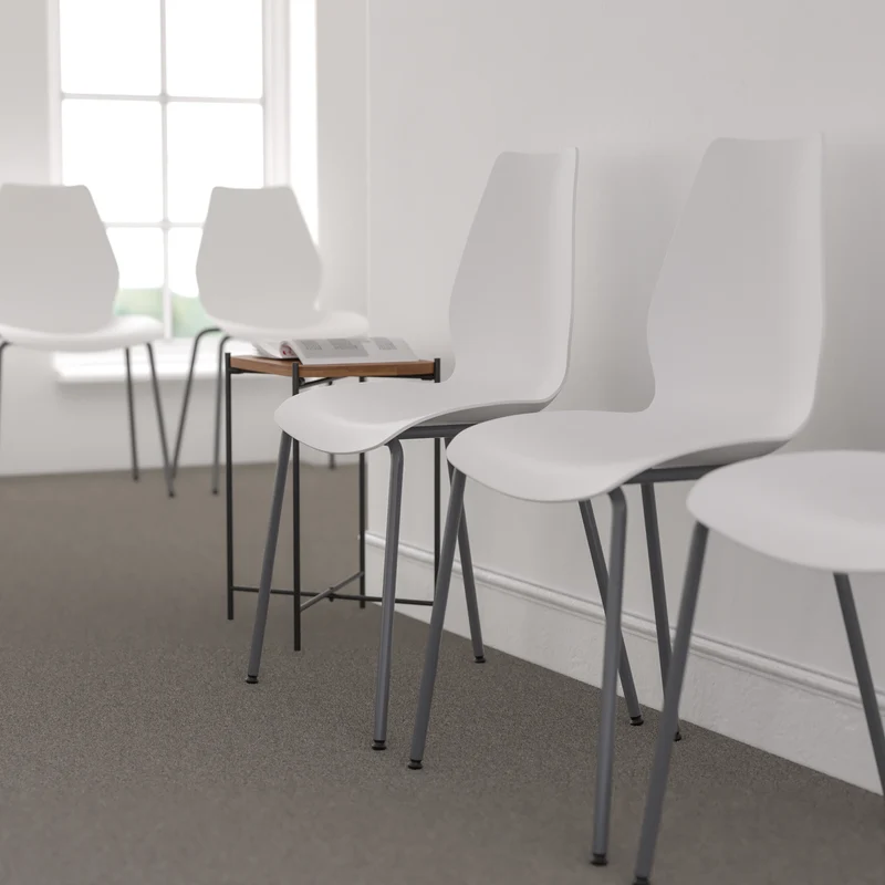 Multipurpose Home Office Stack Chair with Lumbar Support
