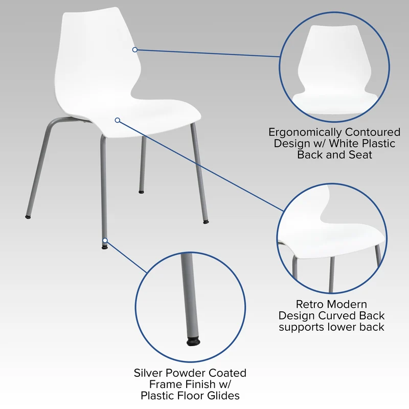 Multipurpose Home Office Stack Chair with Lumbar Support