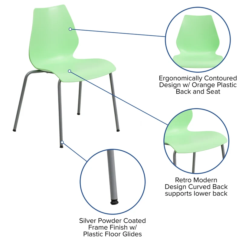 Multipurpose Home Office Stack Chair with Lumbar Support