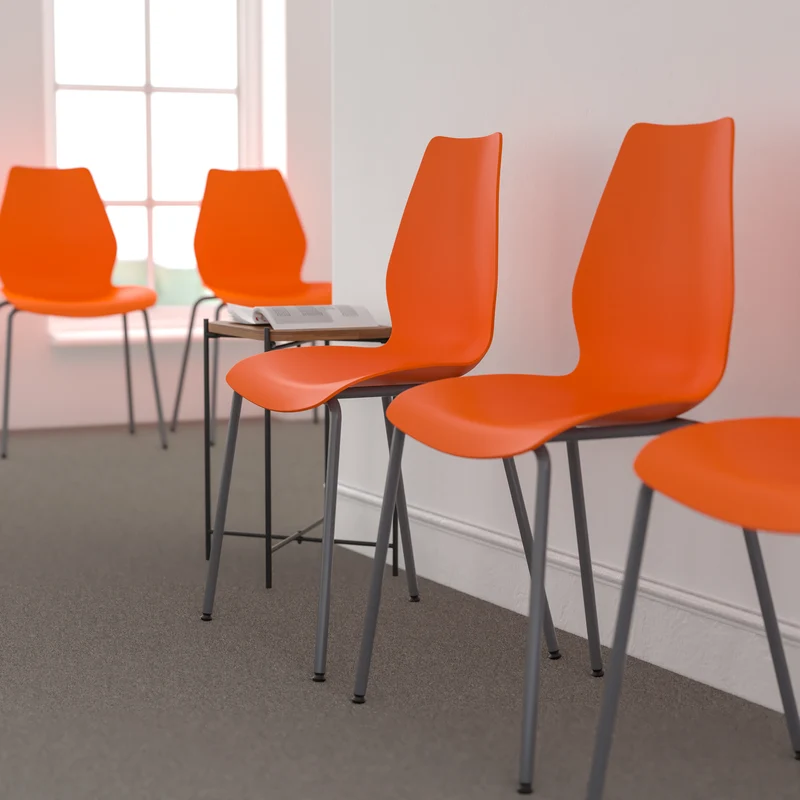 Multipurpose Home Office Stack Chair with Lumbar Support