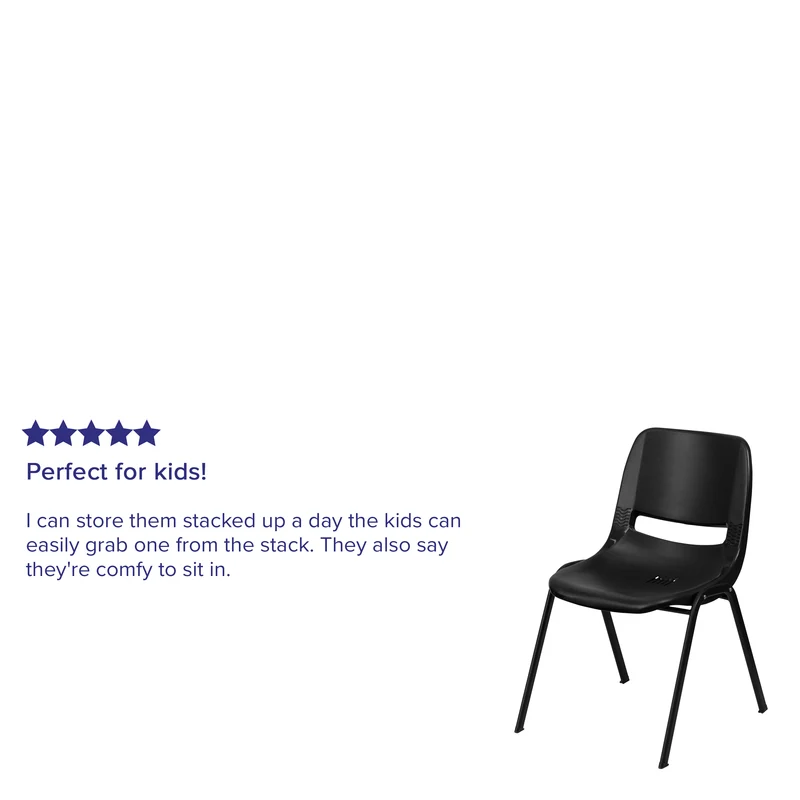 Ergonomic Shell Stack Chair - 16" Seat Daycare Home School