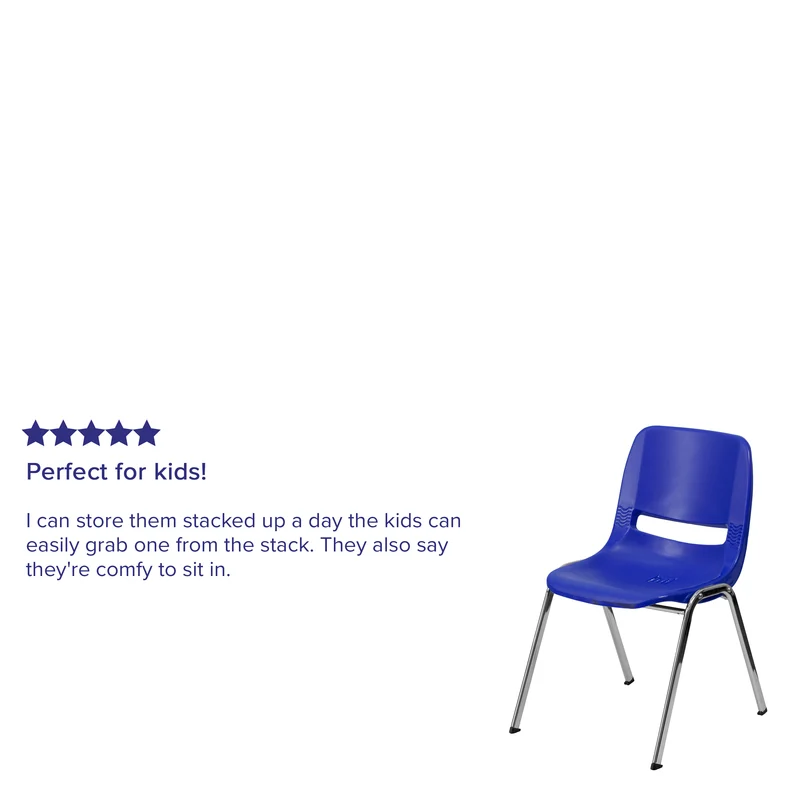 Ergonomic Shell Stack Chair - 16" Seat Daycare Home School