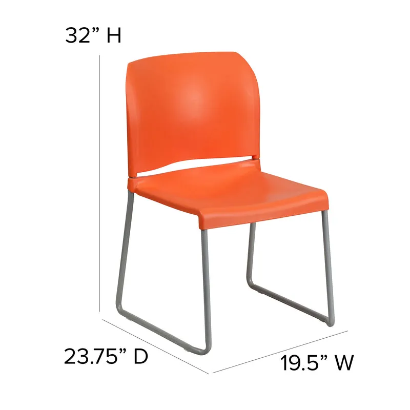 Home and Office Guest Chair Full Back Contoured Sled Base Stack Chair