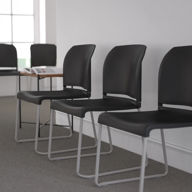 Home and Office Guest Chair Full Back Contoured Sled Base Stack Chair