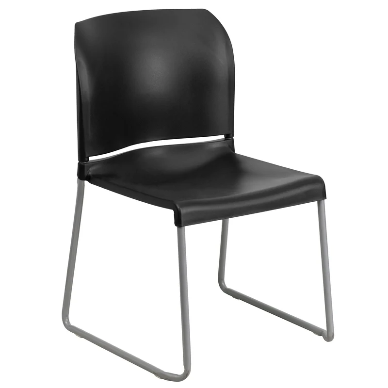 Home and Office Guest Chair Full Back Contoured Sled Base Stack Chair