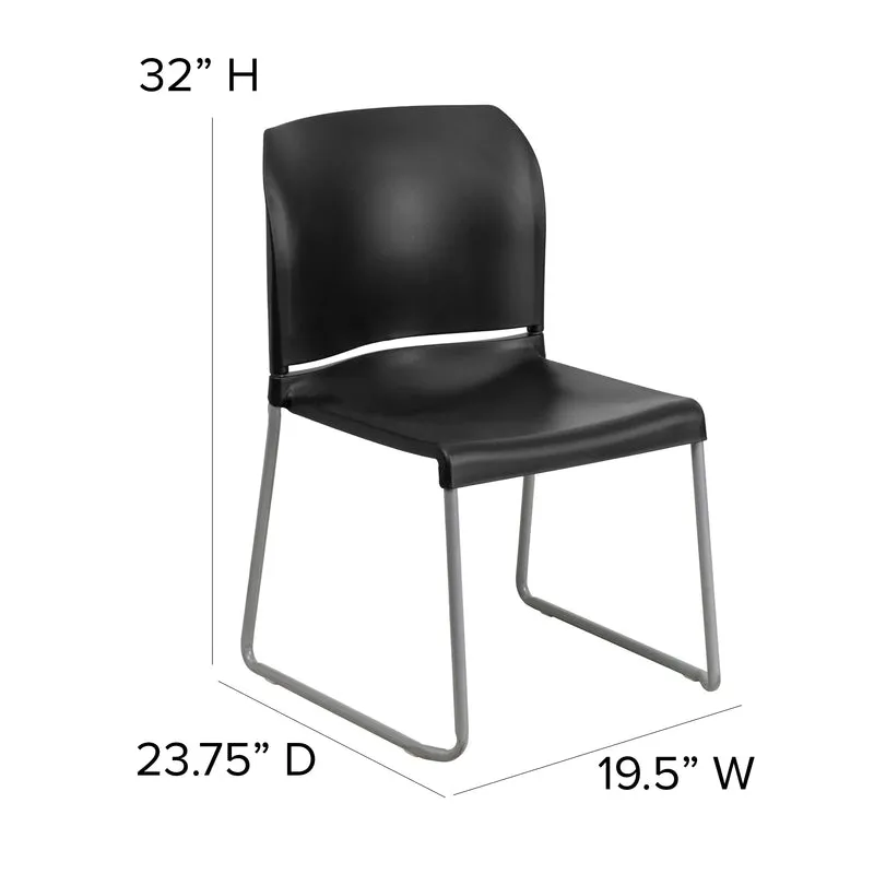 Home and Office Guest Chair Full Back Contoured Sled Base Stack Chair