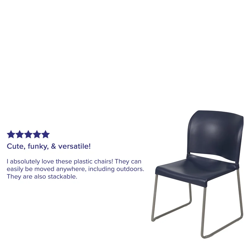 Home and Office Guest Chair Full Back Contoured Sled Base Stack Chair