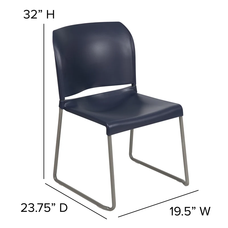 Home and Office Guest Chair Full Back Contoured Sled Base Stack Chair