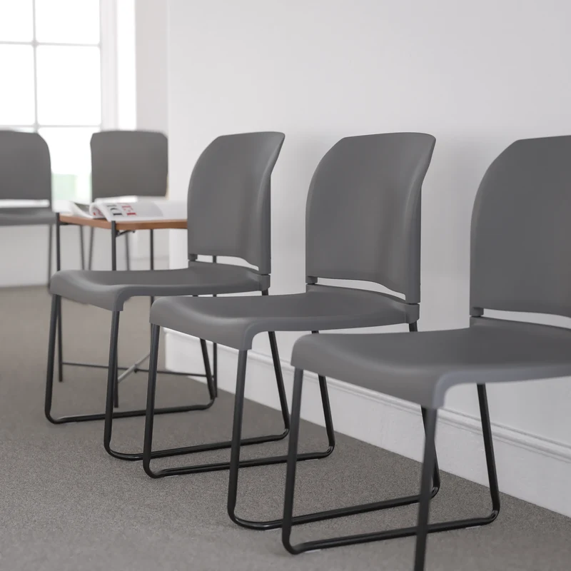 Home and Office Guest Chair Full Back Contoured Sled Base Stack Chair