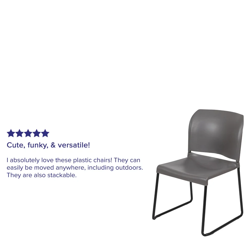 Home and Office Guest Chair Full Back Contoured Sled Base Stack Chair
