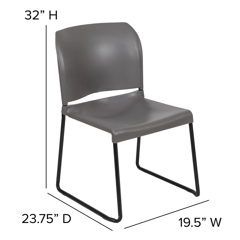 Home and Office Guest Chair Full Back Contoured Sled Base Stack Chair