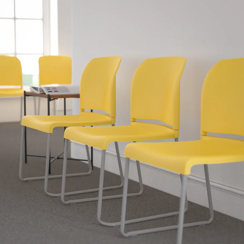 Home and Office Guest Chair Full Back Contoured Sled Base Stack Chair