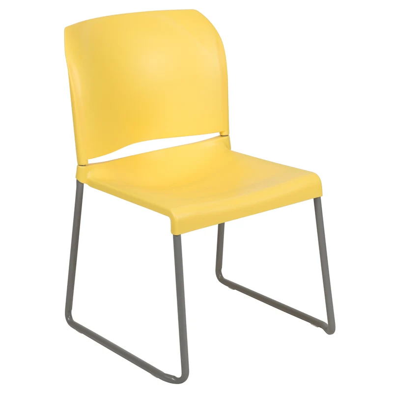 Home and Office Guest Chair Full Back Contoured Sled Base Stack Chair