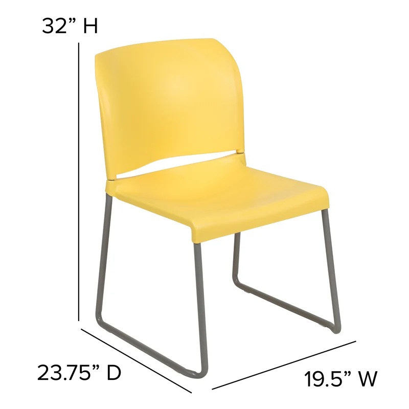 Home and Office Guest Chair Full Back Contoured Sled Base Stack Chair