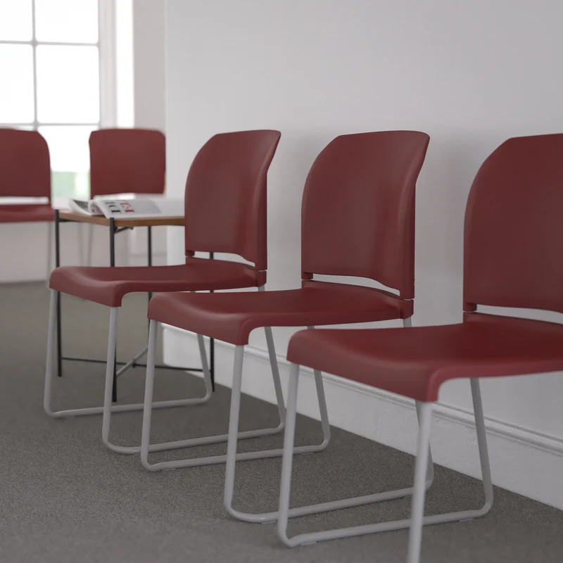 Home and Office Guest Chair Full Back Contoured Sled Base Stack Chair