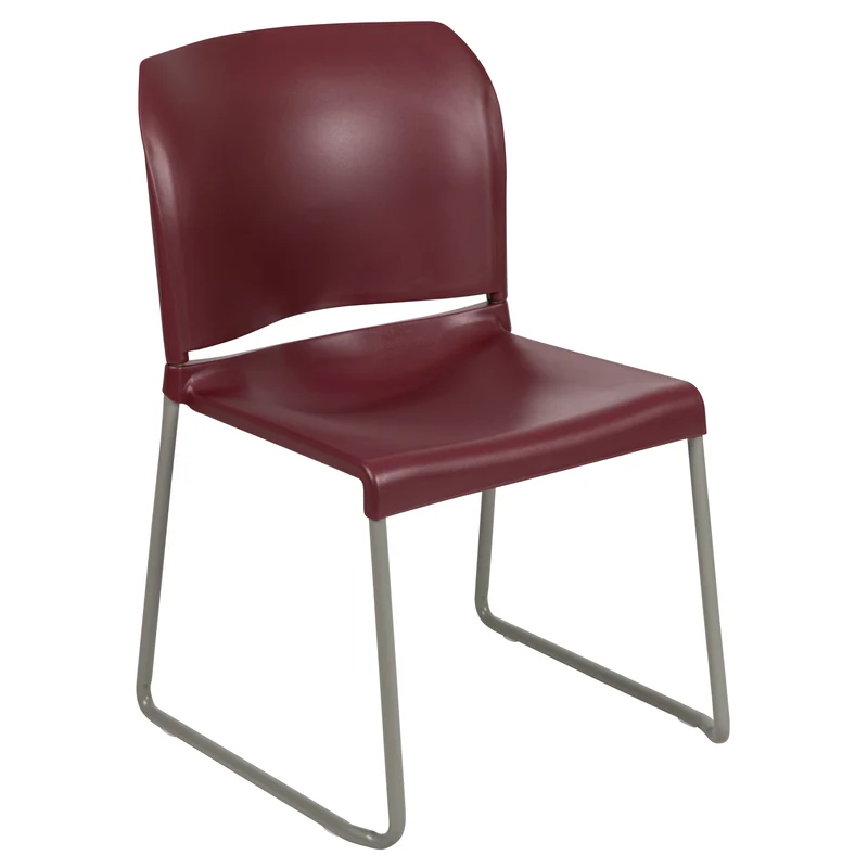 Home and Office Guest Chair Full Back Contoured Sled Base Stack Chair