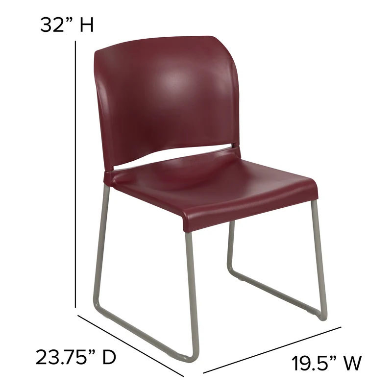Home and Office Guest Chair Full Back Contoured Sled Base Stack Chair