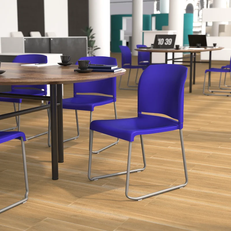 Home and Office Guest Chair Full Back Contoured Sled Base Stack Chair