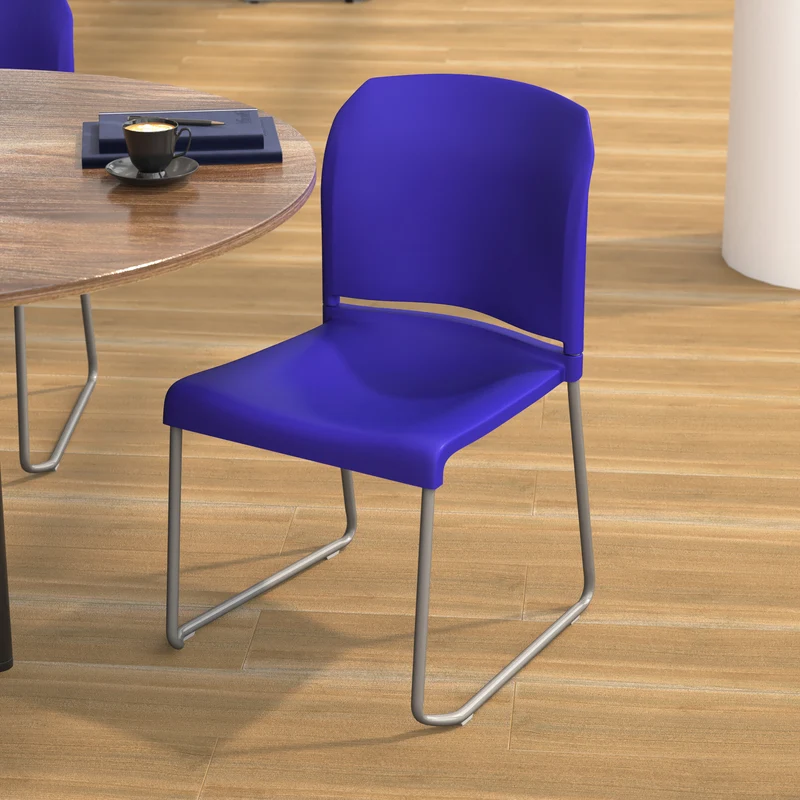 Home and Office Guest Chair Full Back Contoured Sled Base Stack Chair