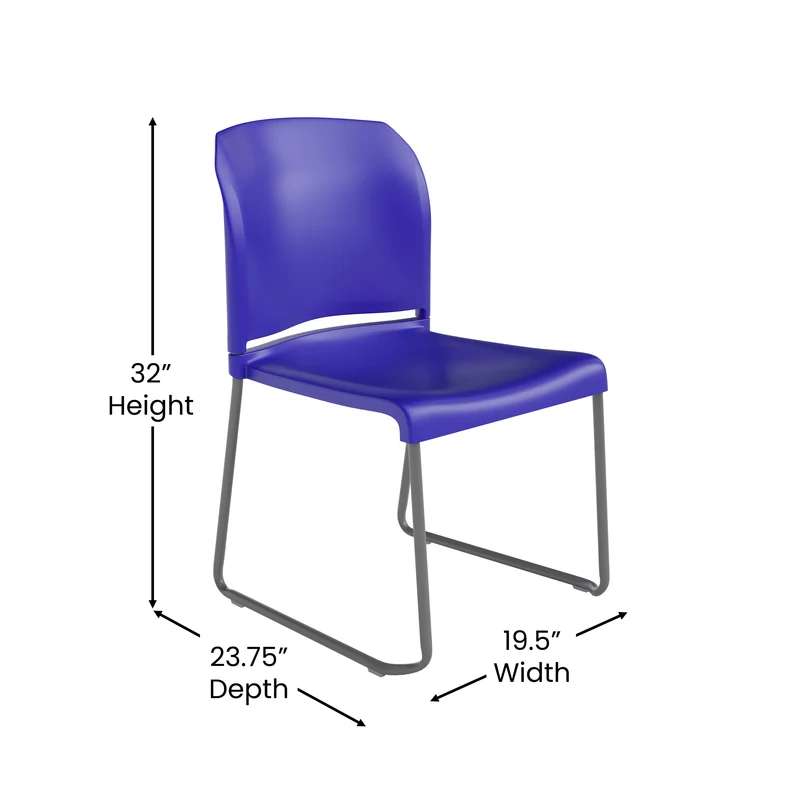 Home and Office Guest Chair Full Back Contoured Sled Base Stack Chair