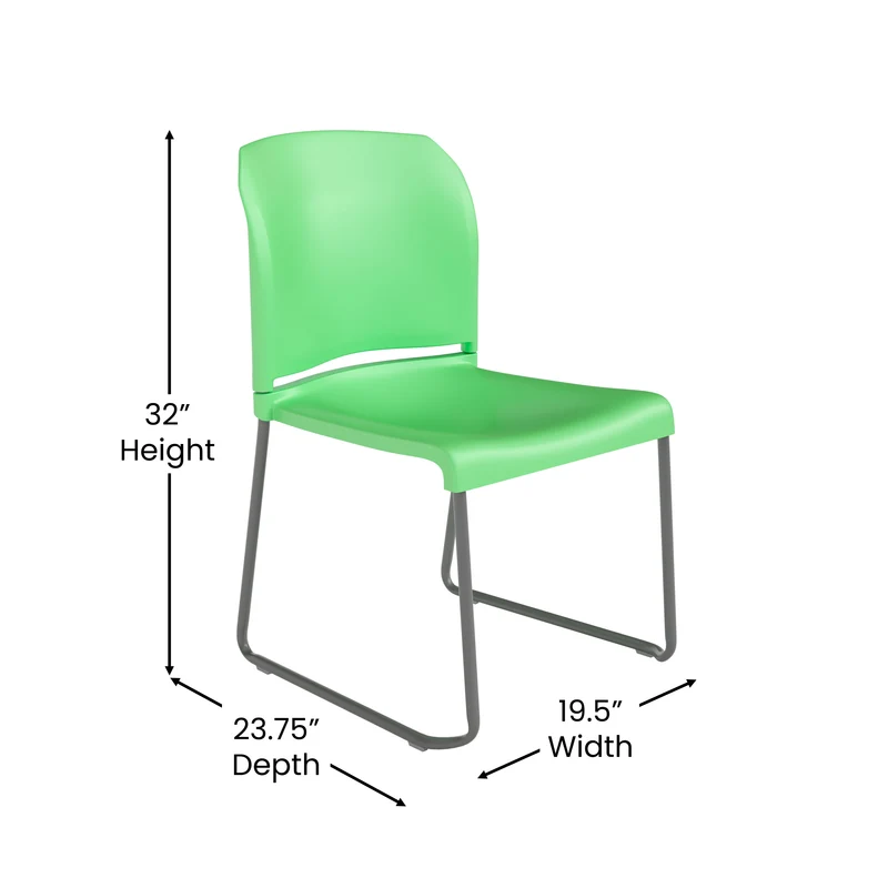 Home and Office Guest Chair Full Back Contoured Sled Base Stack Chair