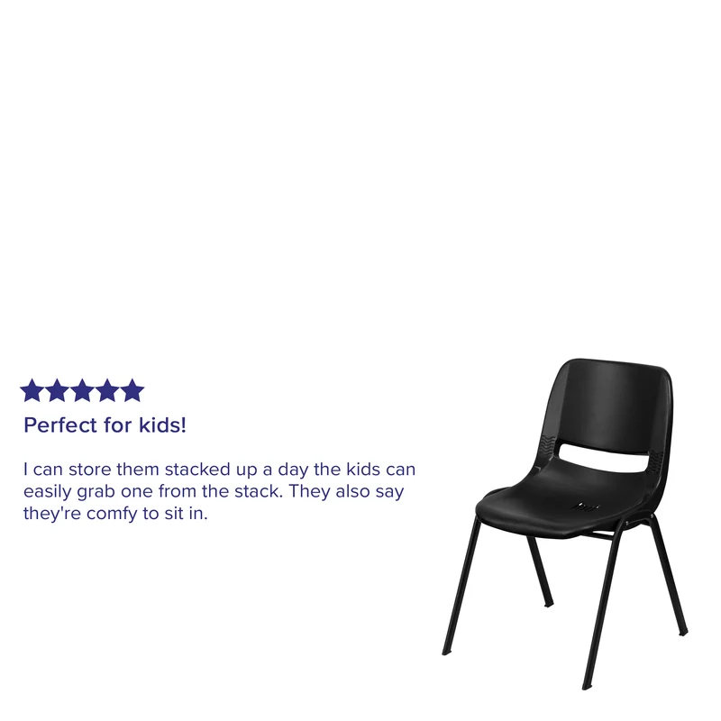 Ergonomic Shell Student Stack Chair - Classroom Chair / Office Guest Chair