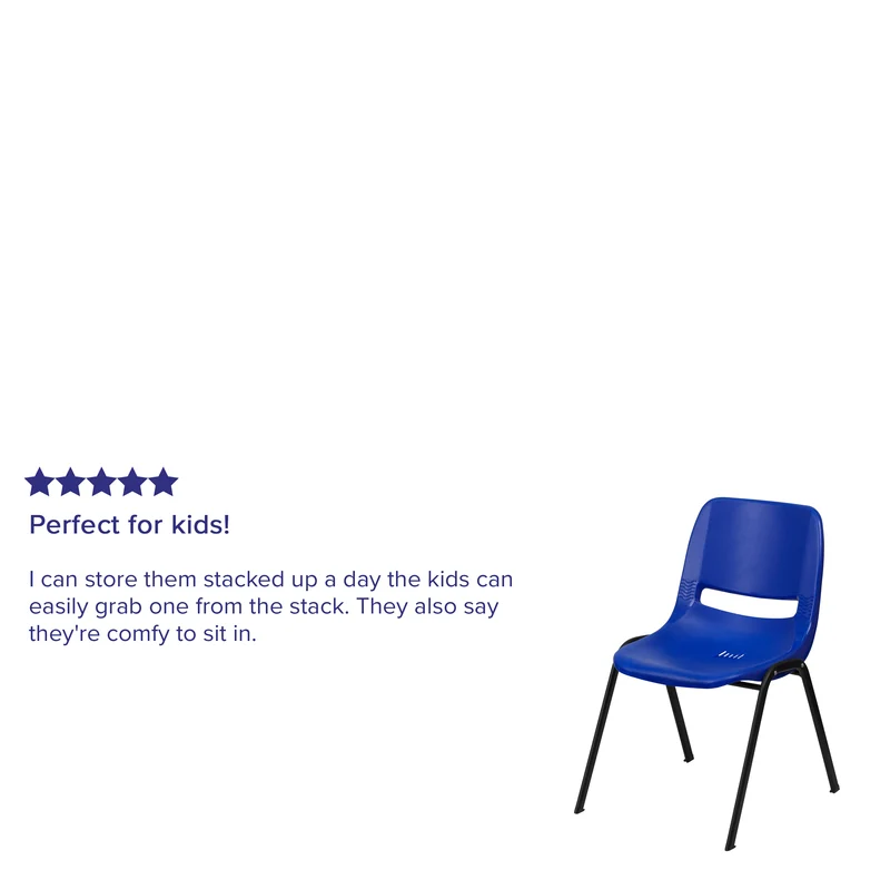 Ergonomic Shell Student Stack Chair - Classroom Chair / Office Guest Chair