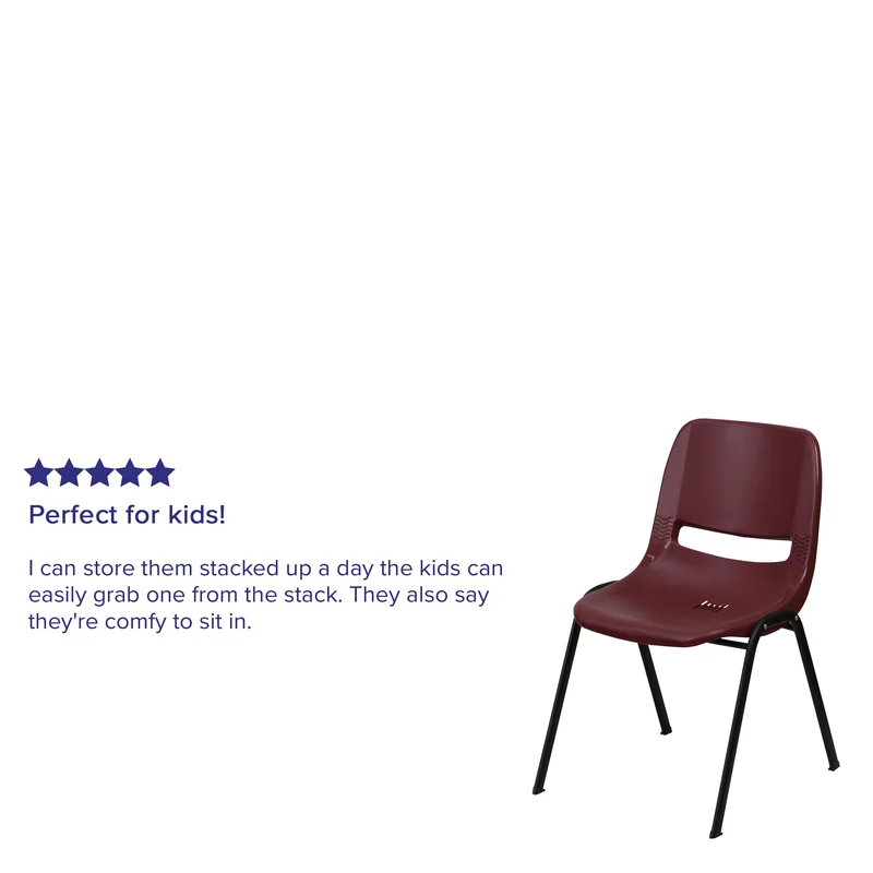 Ergonomic Shell Student Stack Chair - Classroom Chair / Office Guest Chair