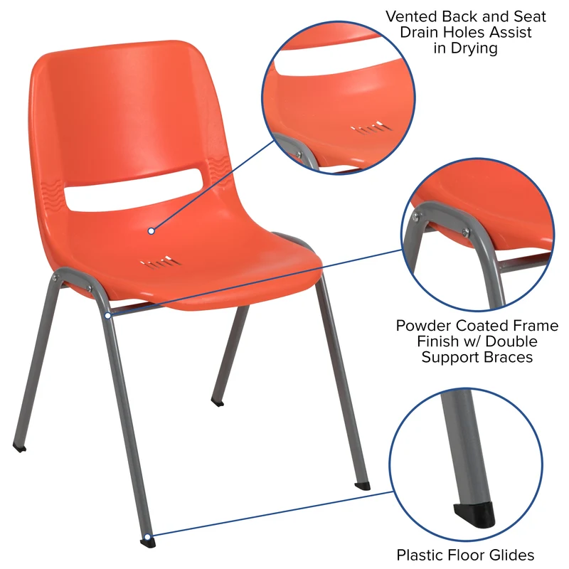 Ergonomic Shell Student Stack Chair - Classroom Chair / Office Guest Chair