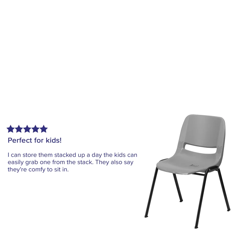 Ergonomic Shell Student Stack Chair - Classroom Chair / Office Guest Chair