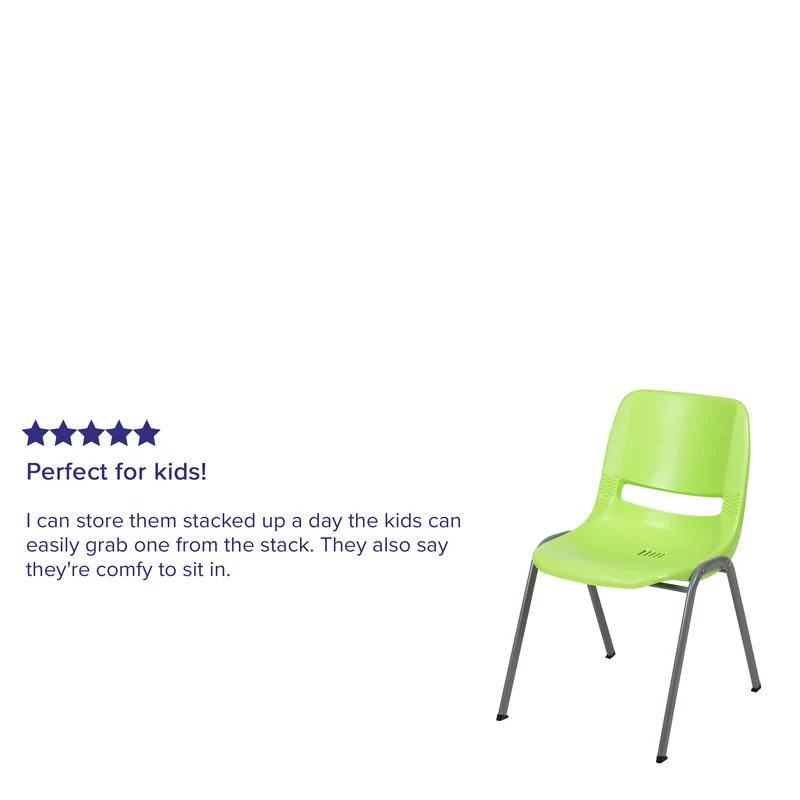 Ergonomic Shell Student Stack Chair - Classroom Chair / Office Guest Chair