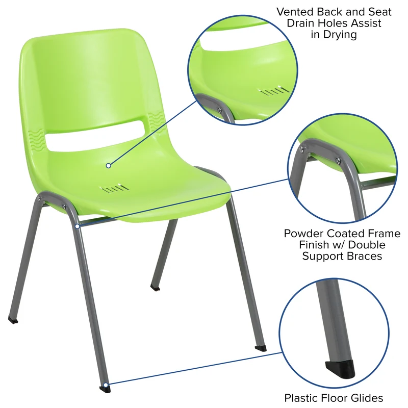 Ergonomic Shell Student Stack Chair - Classroom Chair / Office Guest Chair
