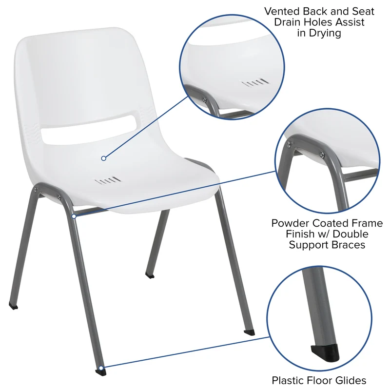 Ergonomic Shell Student Stack Chair - Classroom Chair / Office Guest Chair