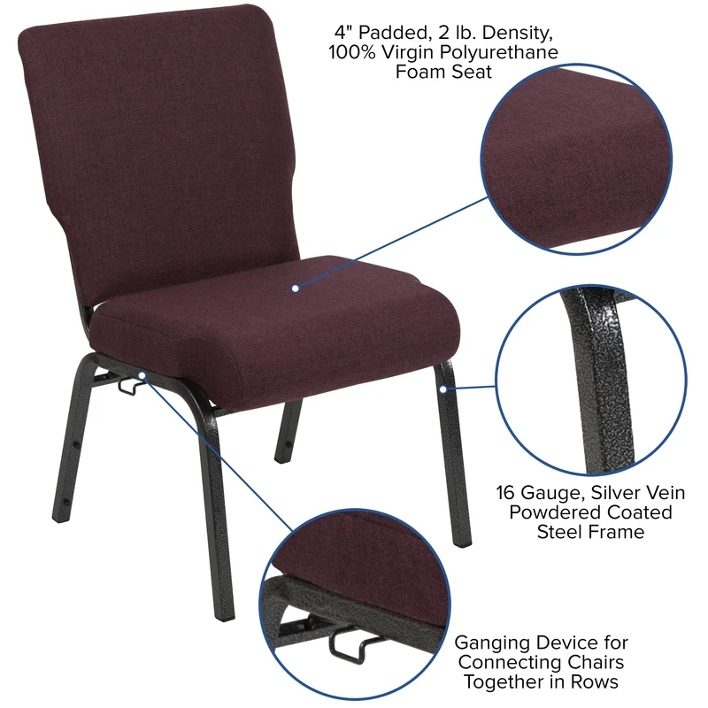 20.5 in. Molded Foam Church Chair