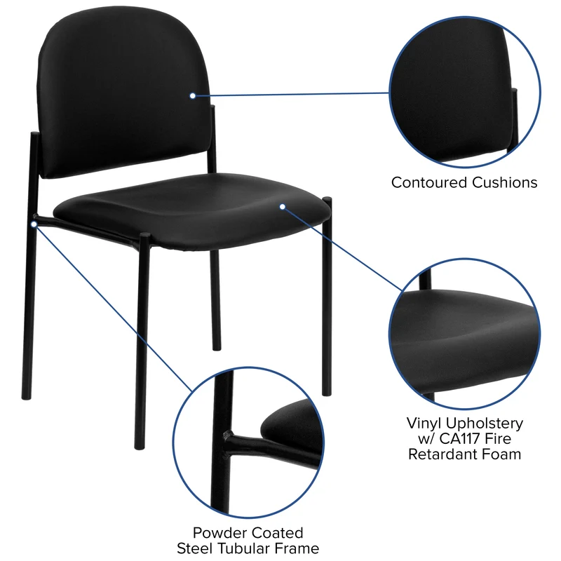 Comfort Stackable Steel Side Reception Chair
