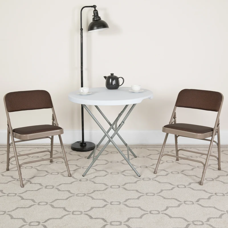 2 Pack Home & Office Party Events Fabric Padded Metal Folding Chair