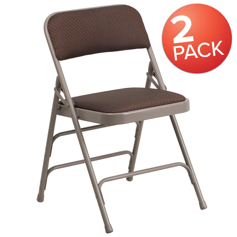 2 Pack Home & Office Party Events Fabric Padded Metal Folding Chair