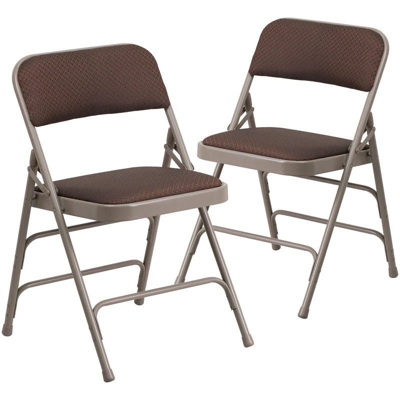 2 Pack Home & Office Party Events Fabric Padded Metal Folding Chair