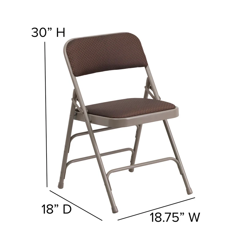 2 Pack Home & Office Party Events Fabric Padded Metal Folding Chair