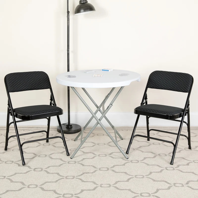 2 Pack Home & Office Party Events Fabric Padded Metal Folding Chair
