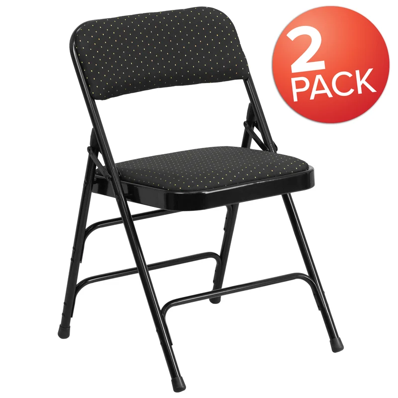 2 Pack Home & Office Party Events Fabric Padded Metal Folding Chair