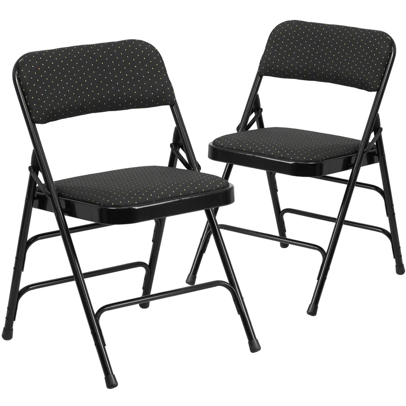 2 Pack Home & Office Party Events Fabric Padded Metal Folding Chair