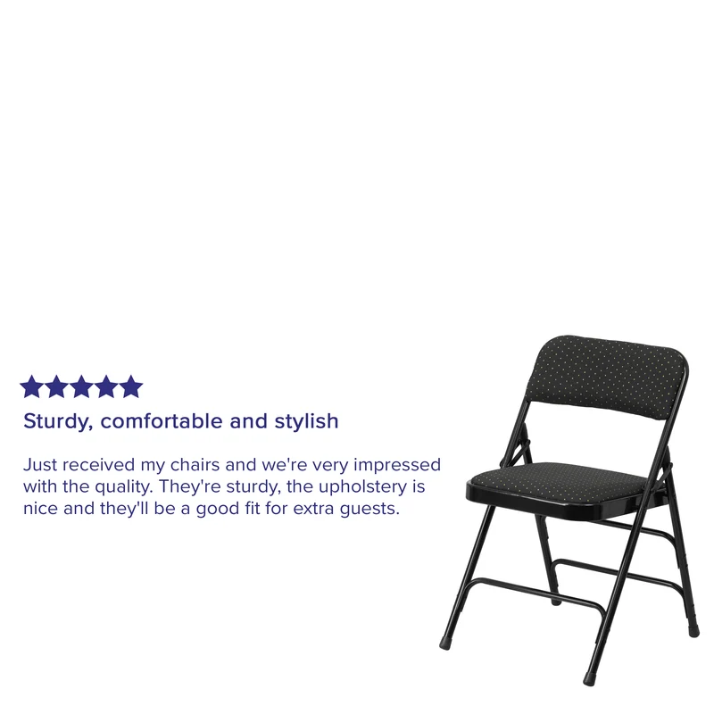 2 Pack Home & Office Party Events Fabric Padded Metal Folding Chair
