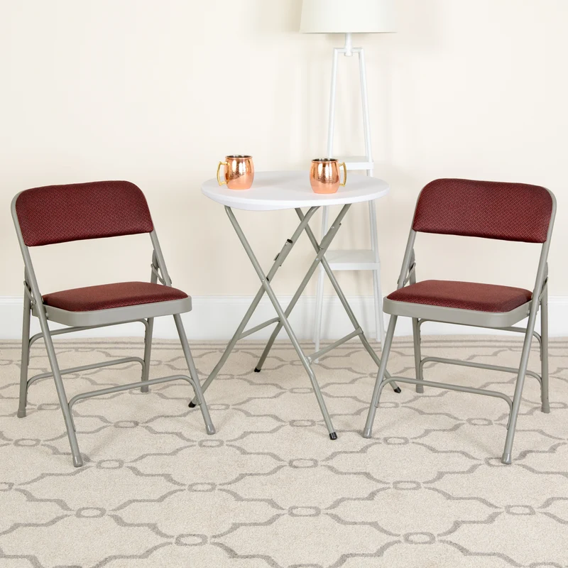2 Pack Home & Office Party Events Fabric Padded Metal Folding Chair